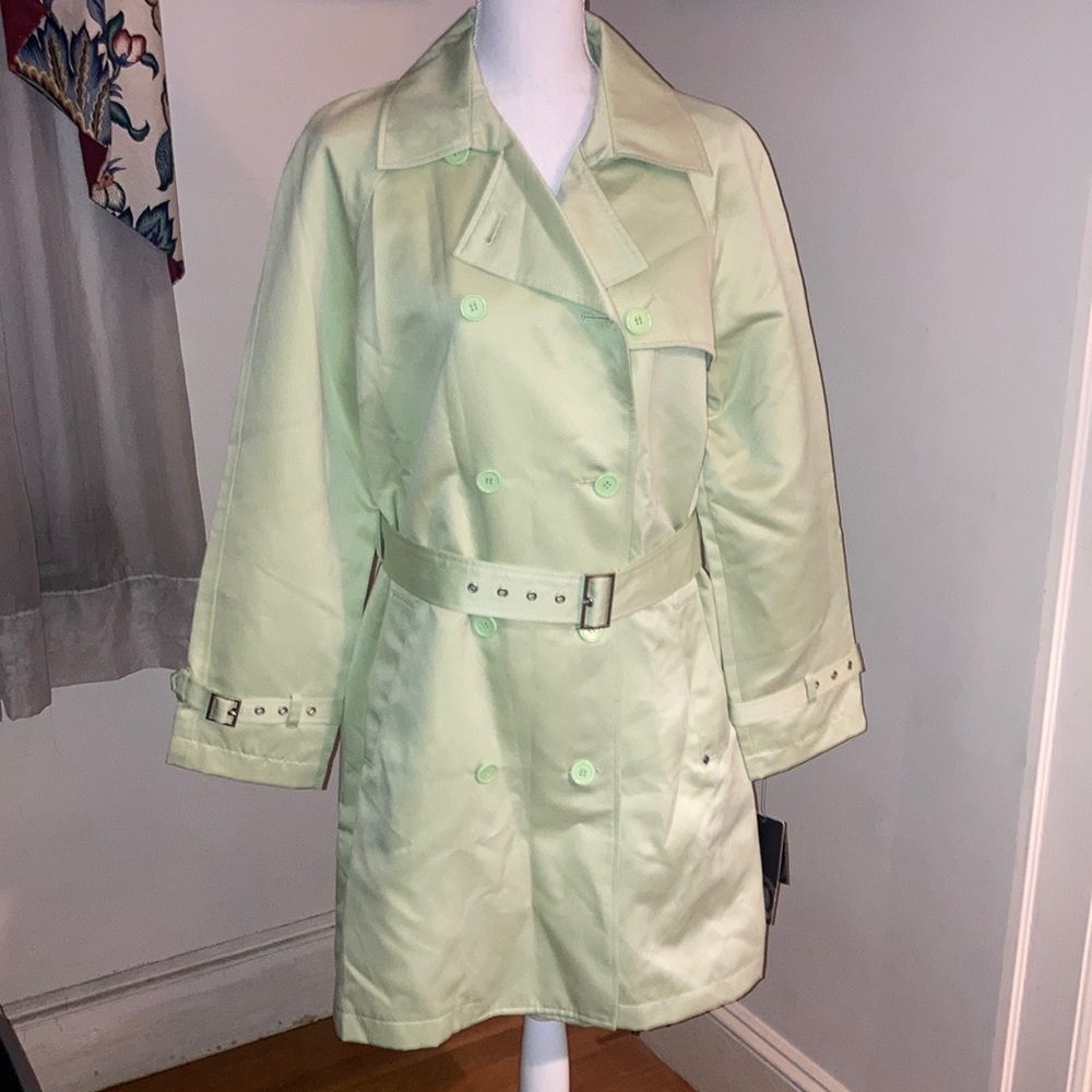 NWT Black Rivet Green Trench Coat